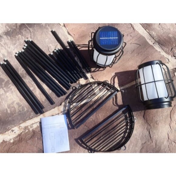 2 Pack Solar Lights Outdoor with Plant Stands, Solar Floor Lamp, Solar Powered - Picture 3 of 3